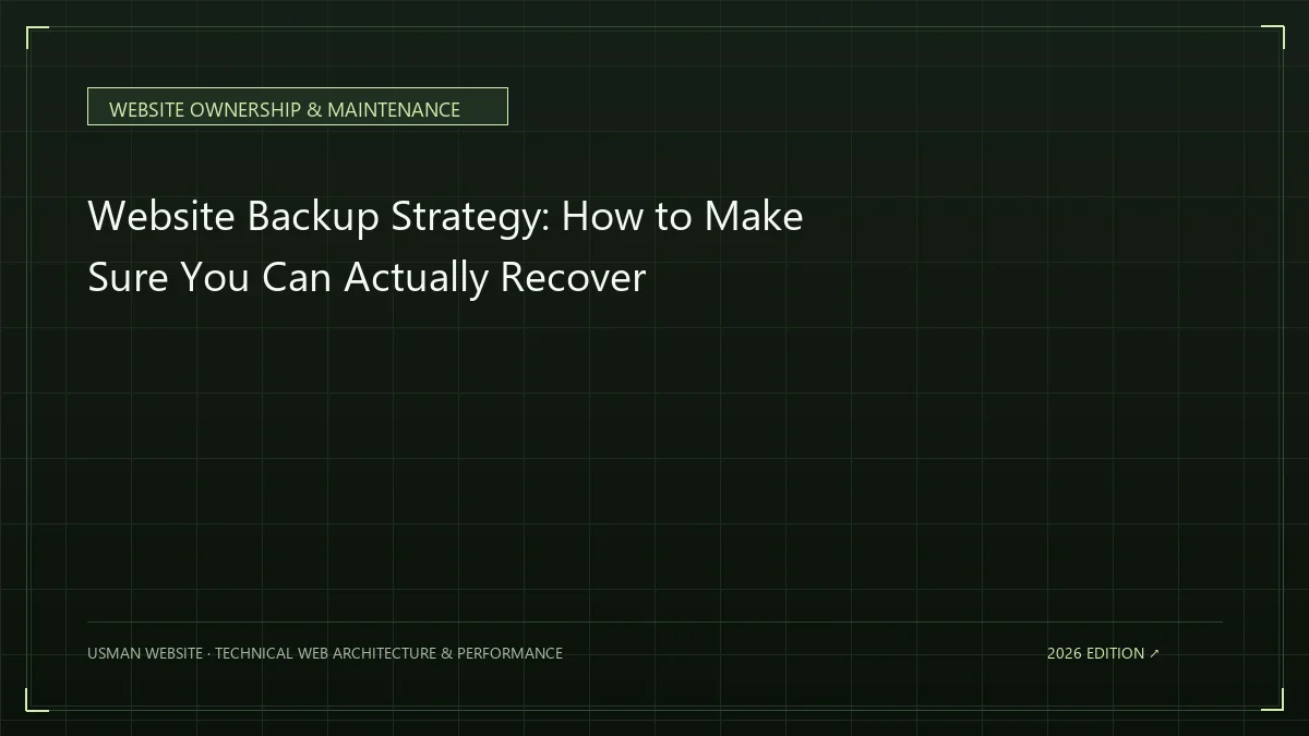 Website backup and disaster recovery strategy
