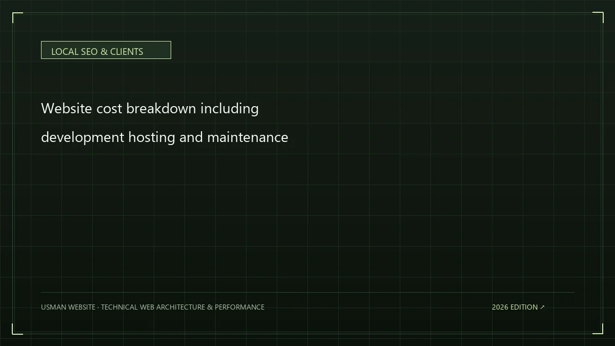 Website cost breakdown including development hosting and maintenance