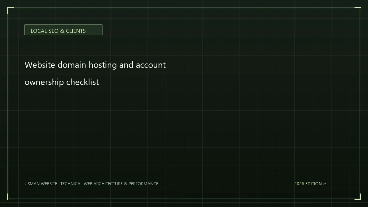 Website domain hosting and account ownership checklist