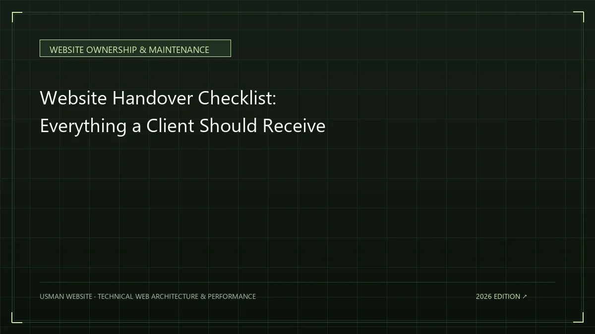 Website project handover checklist for clients and developers