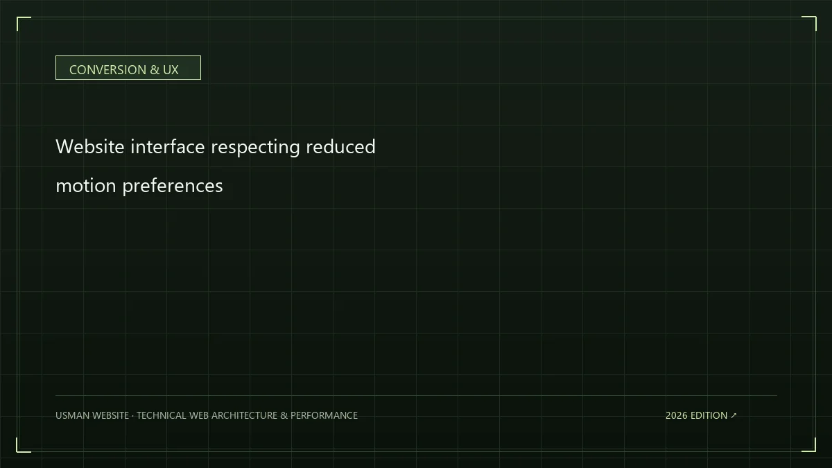 Website interface respecting reduced motion preferences