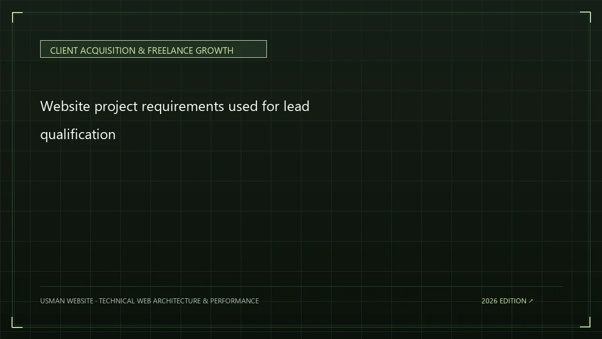 Website project requirements used for lead qualification