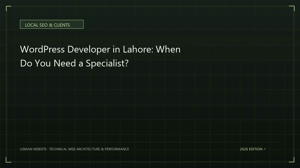 WordPress developer working on a custom business website in Lahore