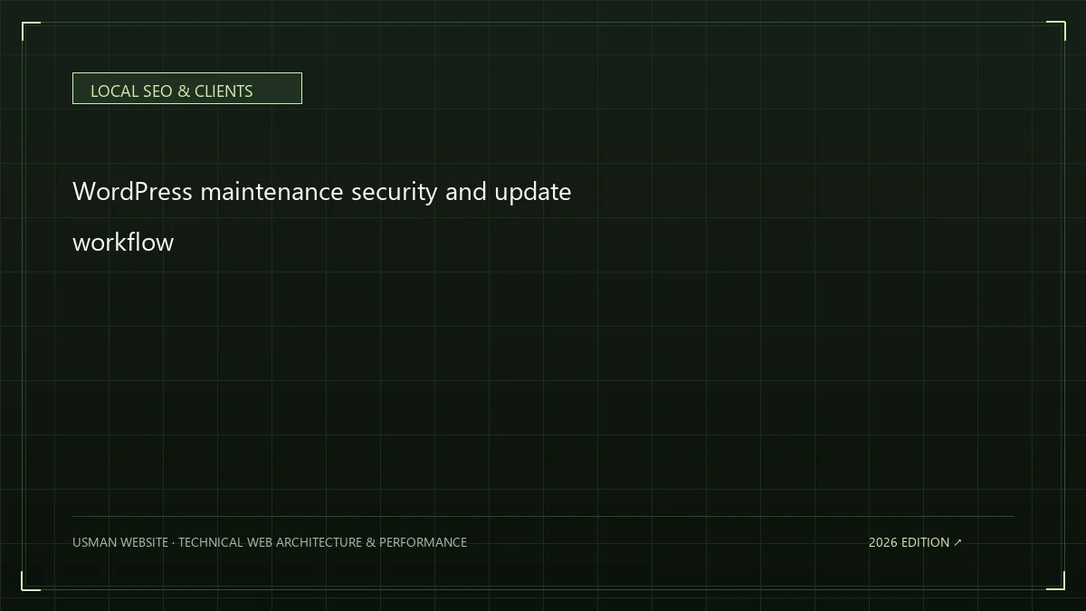 WordPress maintenance security and update workflow