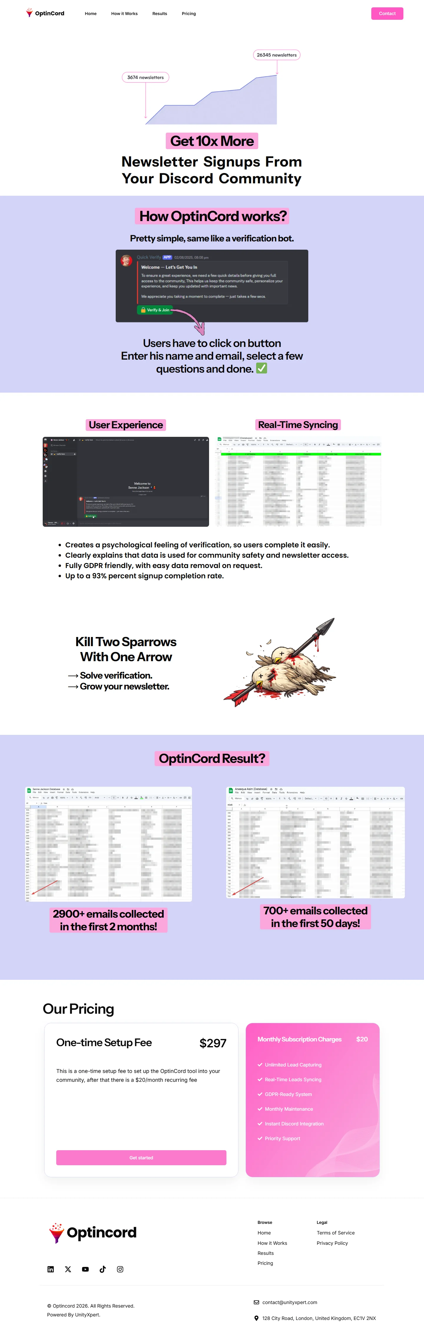 Optincord — live website capture